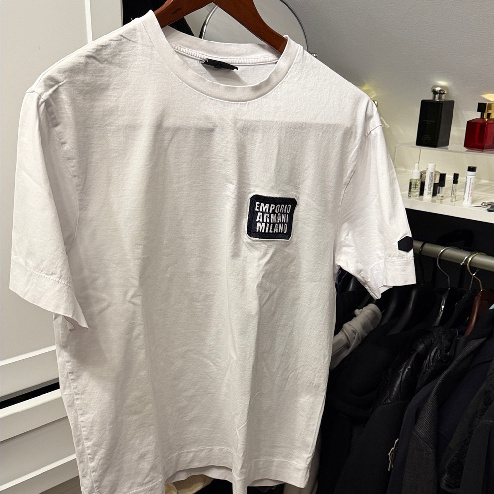Emporio Armani White Short Sleeve Tee- Large